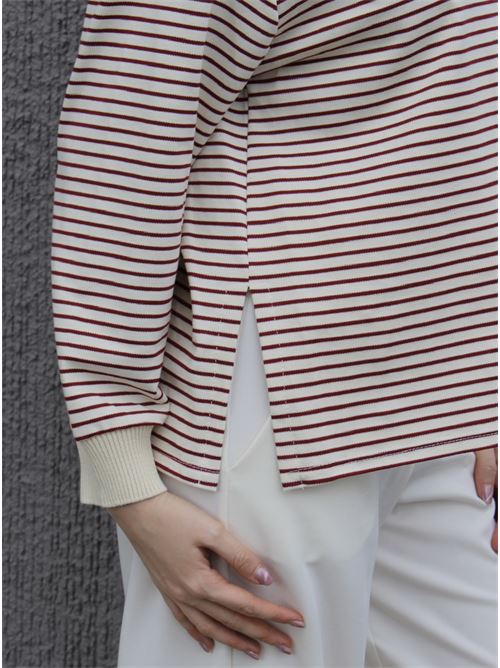 T-shirt a righe con manica lunga DIECI MINUTI | 55281/12